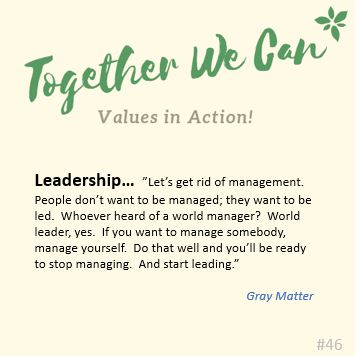 #46 Together We Can, Values In Action!